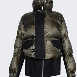 Sacai Khaki and Black Puffer Jacket